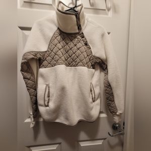 Abercrombie Asymmetrical Snap-Up Fleece Sweatshirt